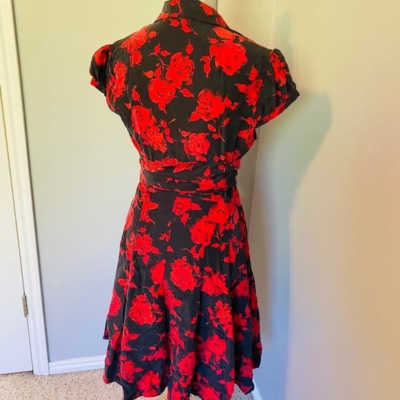 100% Silk MODA International Roses Dress - Picture 3 of 7